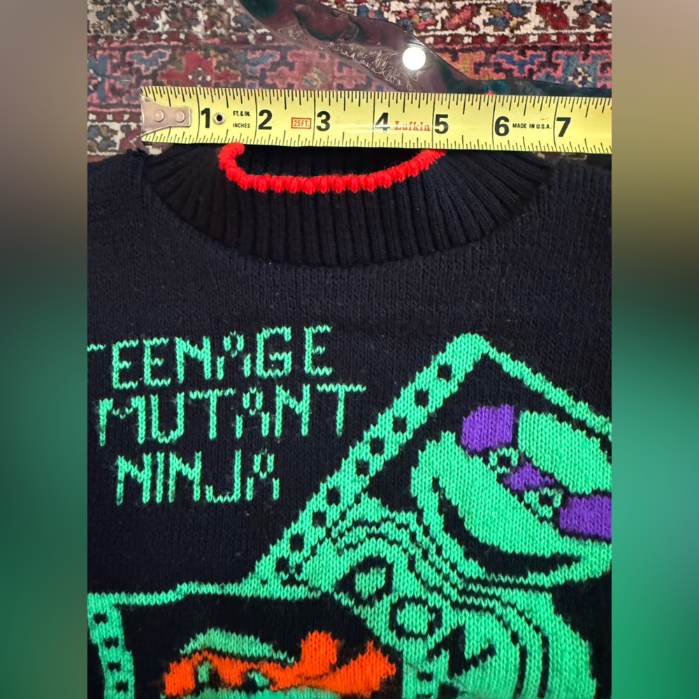 RARE - 90s Vintage Teenage Mutant Ninja Turtles - Knit Sweater - Unisex - Picture 15 of 16